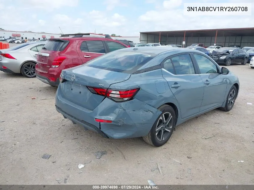 2024 Nissan Sentra Sv Xtronic Cvt VIN: 3N1AB8CV1RY260708 Lot: 39974698