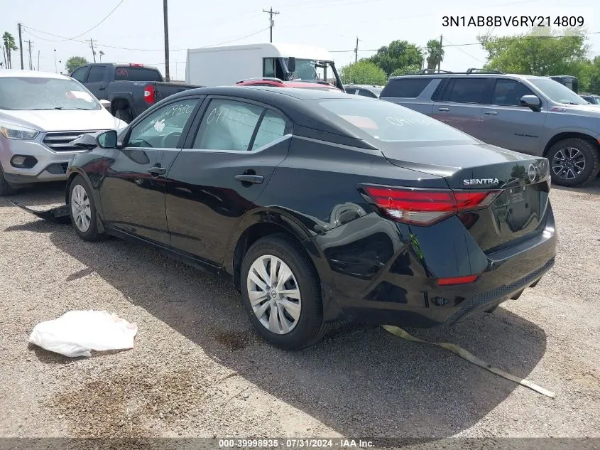 2024 Nissan Sentra S Xtronic Cvt VIN: 3N1AB8BV6RY214809 Lot: 39998935