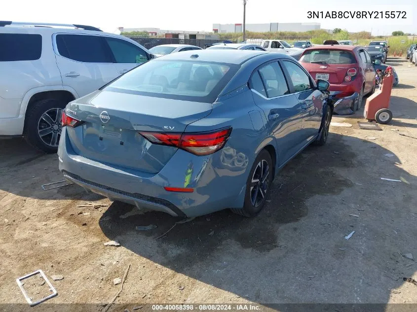 2024 Nissan Sentra Sv Xtronic Cvt VIN: 3N1AB8CV8RY215572 Lot: 40058398