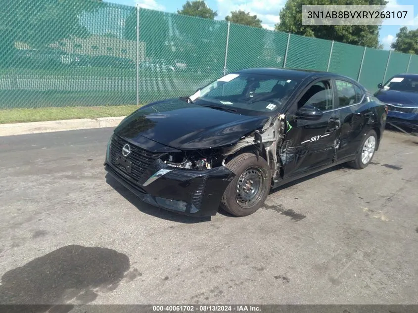 2024 Nissan Sentra S Xtronic Cvt VIN: 3N1AB8BVXRY263107 Lot: 40061702