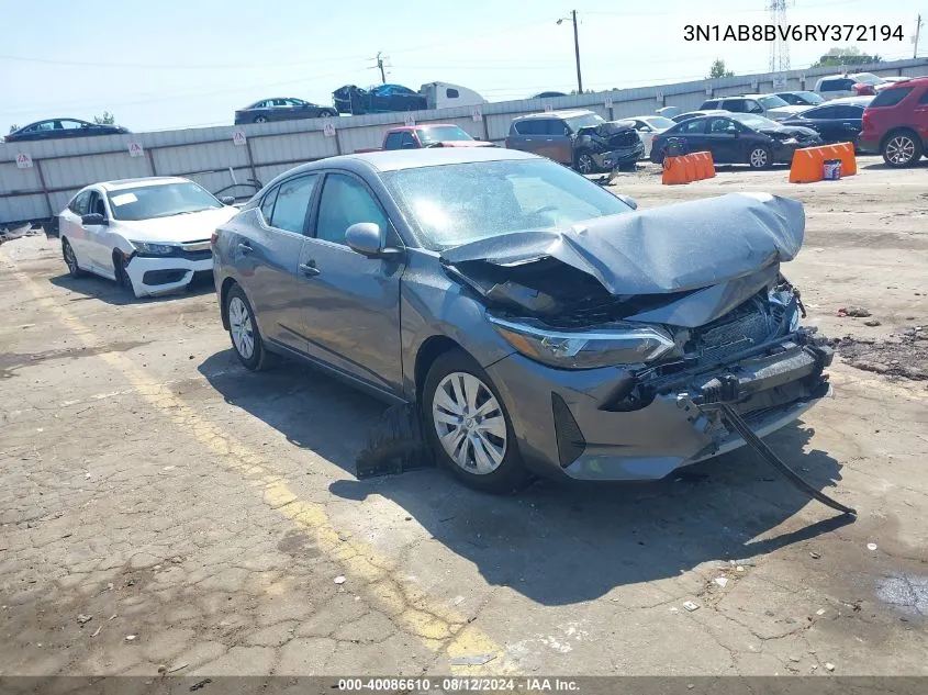 2024 Nissan Sentra S Xtronic Cvt VIN: 3N1AB8BV6RY372194 Lot: 40086610