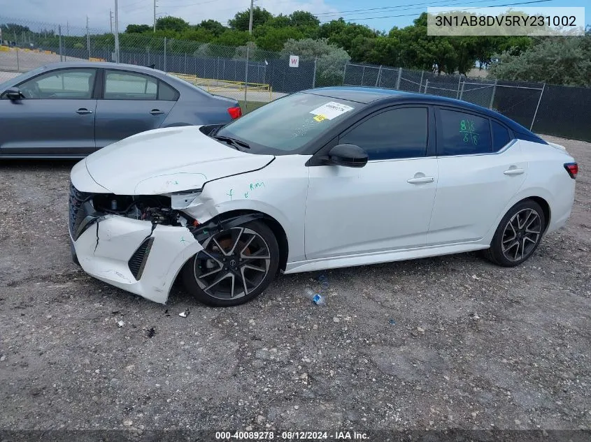 2024 Nissan Sentra Sr Xtronic Cvt VIN: 3N1AB8DV5RY231002 Lot: 40089278