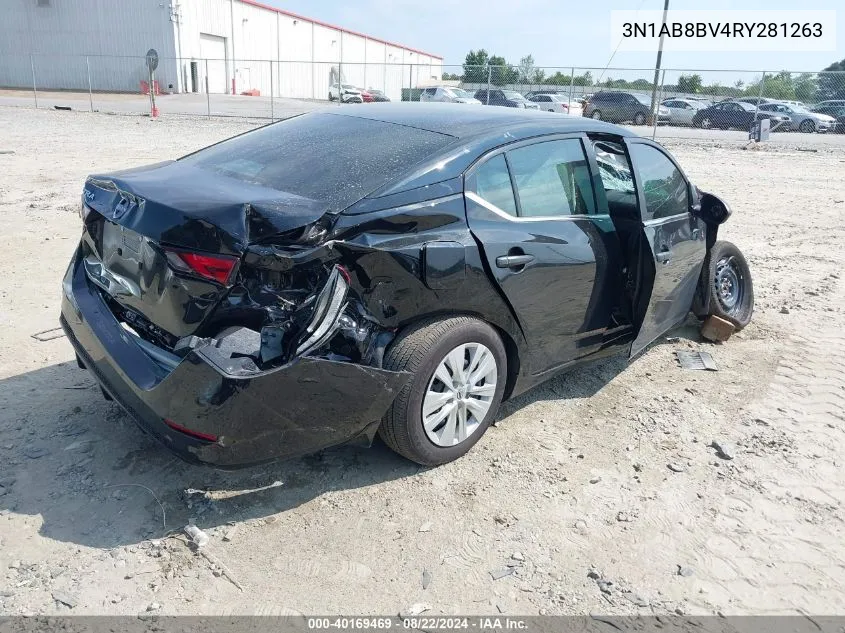 2024 Nissan Sentra S Xtronic Cvt VIN: 3N1AB8BV4RY281263 Lot: 40169469