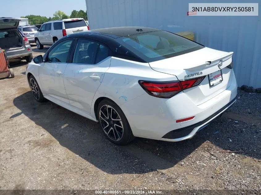 2024 Nissan Sentra Sr Xtronic Cvt VIN: 3N1AB8DVXRY250581 Lot: 40180551