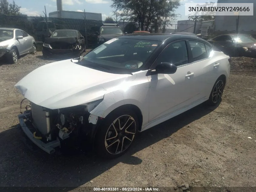 2024 Nissan Sentra Sr Xtronic Cvt VIN: 3N1AB8DV2RY249666 Lot: 40193381