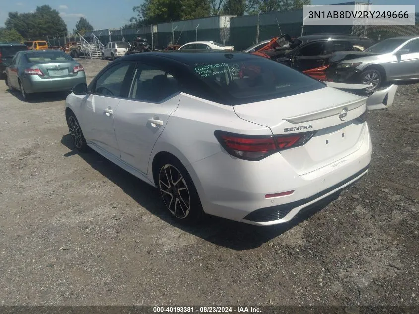 2024 Nissan Sentra Sr Xtronic Cvt VIN: 3N1AB8DV2RY249666 Lot: 40193381