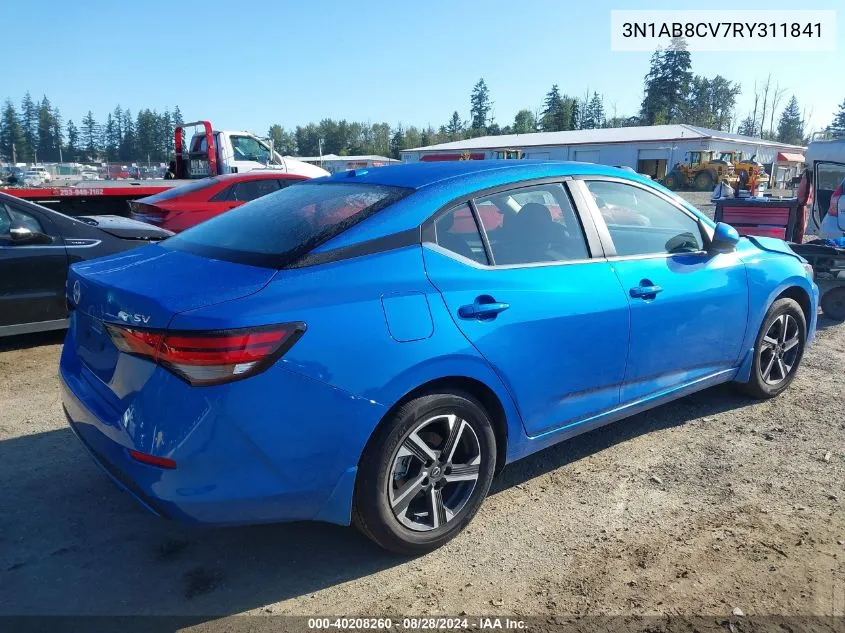 2024 Nissan Sentra Sv Xtronic Cvt VIN: 3N1AB8CV7RY311841 Lot: 40208260