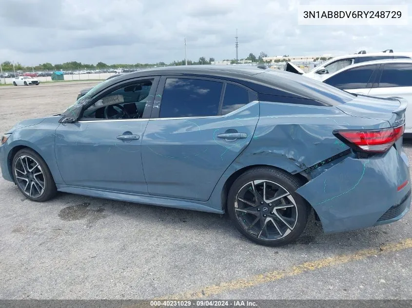 2024 Nissan Sentra Sr VIN: 3N1AB8DV6RY248729 Lot: 40231029