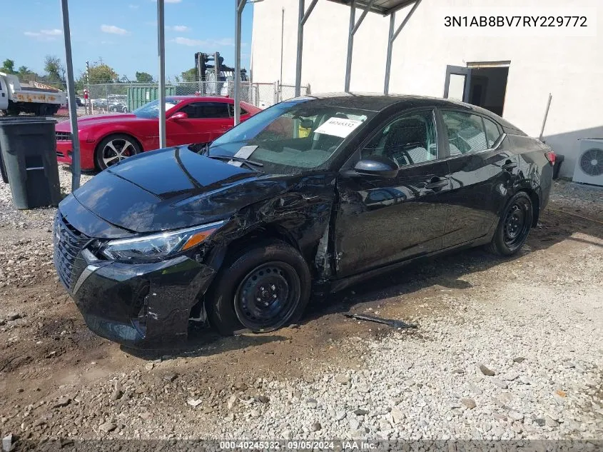 2024 Nissan Sentra S Xtronic Cvt VIN: 3N1AB8BV7RY229772 Lot: 40245332