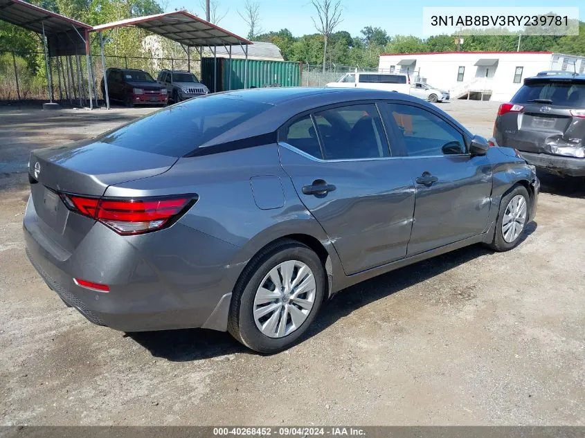 2024 Nissan Sentra S Xtronic Cvt VIN: 3N1AB8BV3RY239781 Lot: 40268452