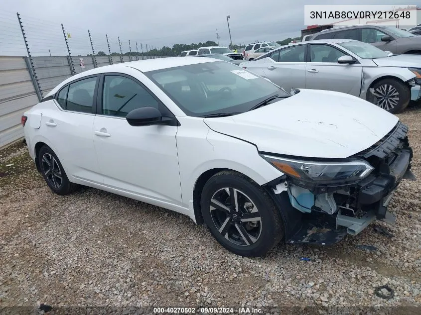 2024 Nissan Sentra Sv Xtronic Cvt VIN: 3N1AB8CV0RY212648 Lot: 40270502