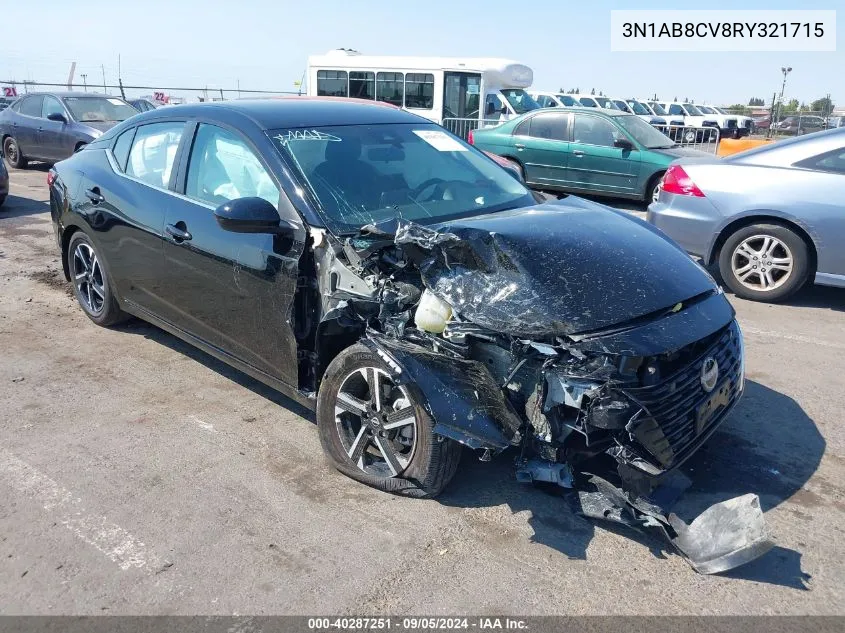 2024 Nissan Sentra Sv Xtronic Cvt VIN: 3N1AB8CV8RY321715 Lot: 40287251