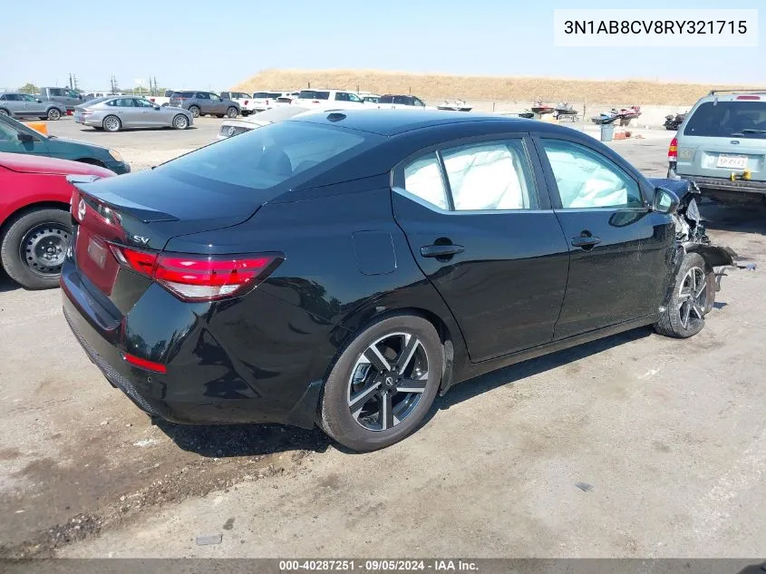 3N1AB8CV8RY321715 2024 Nissan Sentra Sv Xtronic Cvt