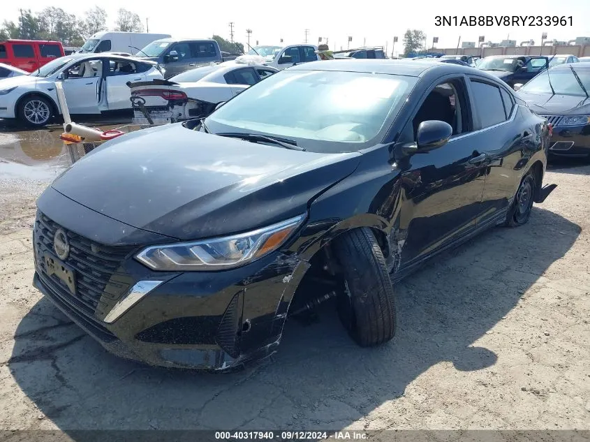 2024 Nissan Sentra S Xtronic Cvt VIN: 3N1AB8BV8RY233961 Lot: 40317940