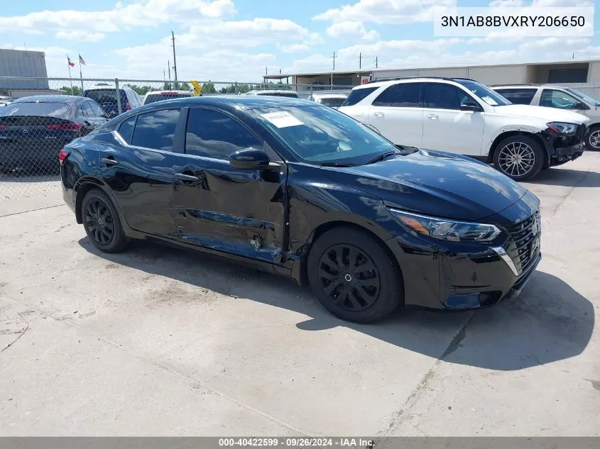 2024 Nissan Sentra S Xtronic Cvt VIN: 3N1AB8BVXRY206650 Lot: 40422599