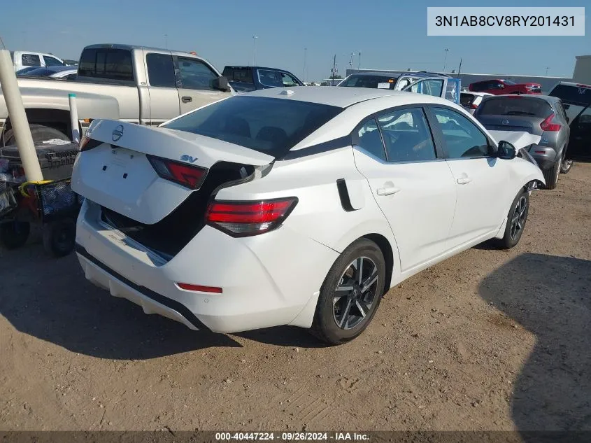 2024 Nissan Sentra Sv Xtronic Cvt VIN: 3N1AB8CV8RY201431 Lot: 40447224