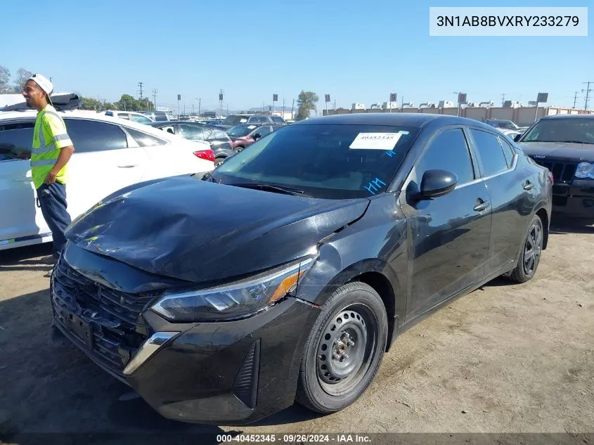 2024 Nissan Sentra S Xtronic Cvt VIN: 3N1AB8BVXRY233279 Lot: 40452345