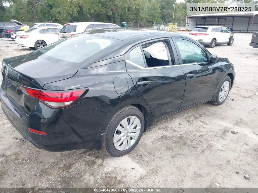 2024 Nissan Sentra S Xtronic Cvt VIN: 3N1AB8BV7RY288725 Lot: 40479587