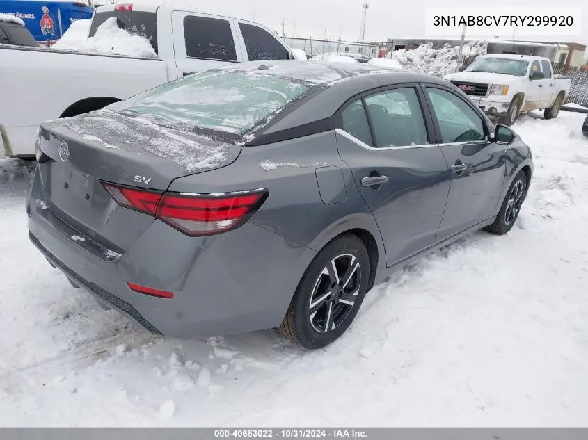 2024 Nissan Sentra Sv Xtronic Cvt VIN: 3N1AB8CV7RY299920 Lot: 40683022