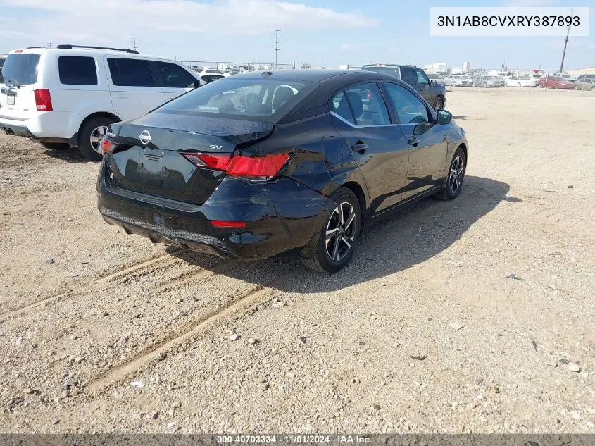 2024 Nissan Sentra Sv Xtronic Cvt VIN: 3N1AB8CVXRY387893 Lot: 40703334