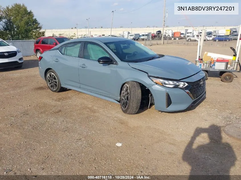 2024 Nissan Sentra Sr Xtronic Cvt VIN: 3N1AB8DV3RY247201 Lot: 40716118