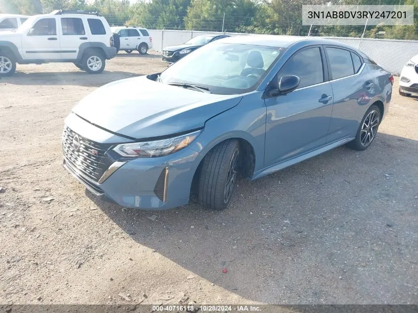 2024 Nissan Sentra Sr Xtronic Cvt VIN: 3N1AB8DV3RY247201 Lot: 40716118