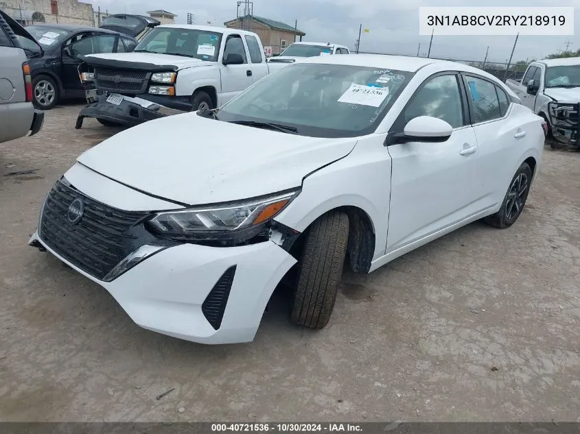 2024 Nissan Sentra Sv Xtronic Cvt VIN: 3N1AB8CV2RY218919 Lot: 40721536