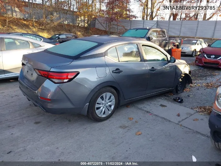 2024 Nissan Sentra S Xtronic Cvt VIN: 3N1AB8BV6RY293785 Lot: 40722075