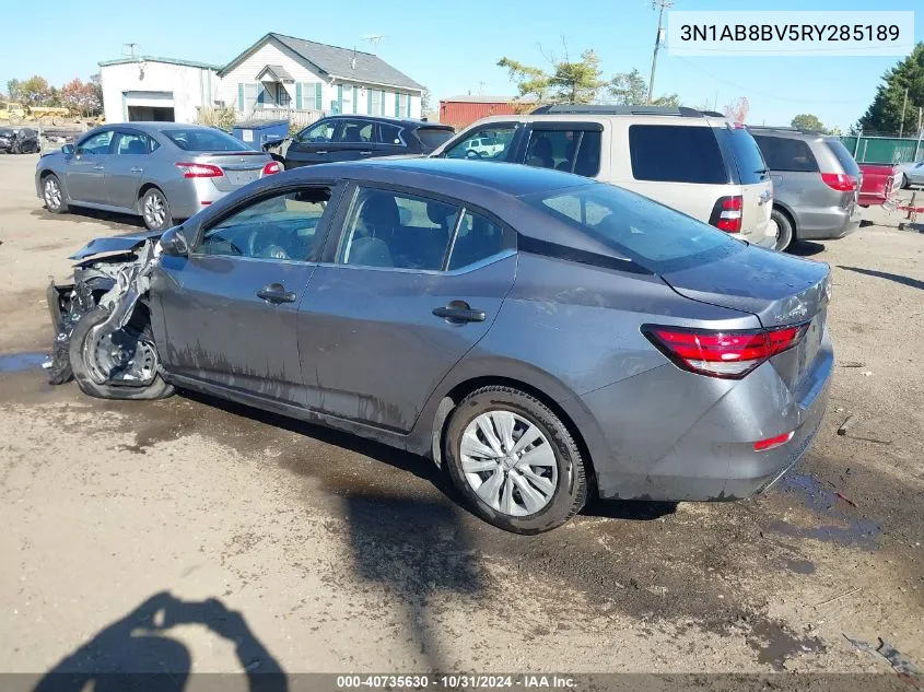 2024 Nissan Sentra S Xtronic Cvt VIN: 3N1AB8BV5RY285189 Lot: 40735630