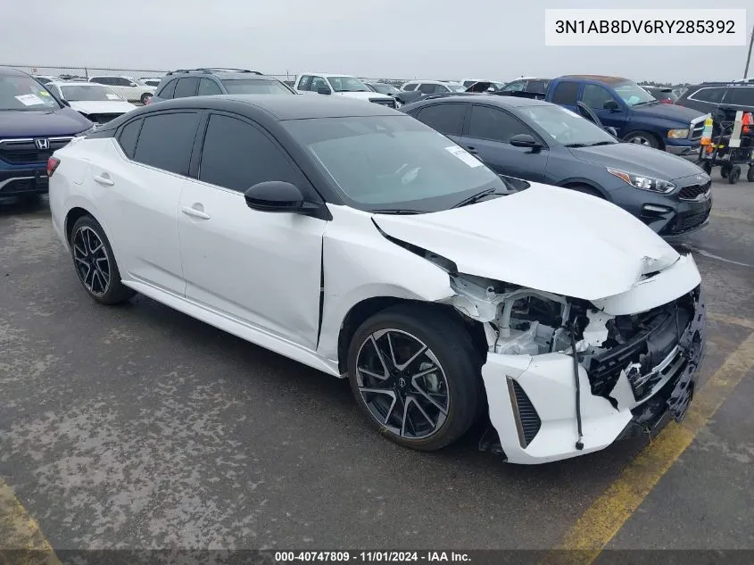 2024 Nissan Sentra Sr Xtronic Cvt VIN: 3N1AB8DV6RY285392 Lot: 40747809