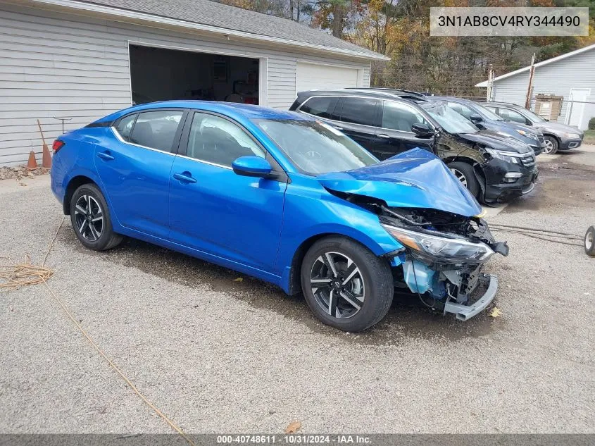 2024 Nissan Sentra Sv Xtronic Cvt VIN: 3N1AB8CV4RY344490 Lot: 40748611