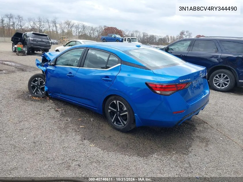 2024 Nissan Sentra Sv Xtronic Cvt VIN: 3N1AB8CV4RY344490 Lot: 40748611