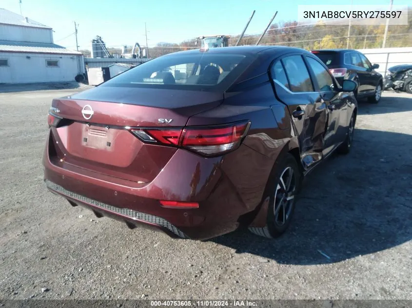 2024 Nissan Sentra Sv Xtronic Cvt VIN: 3N1AB8CV5RY275597 Lot: 40753605