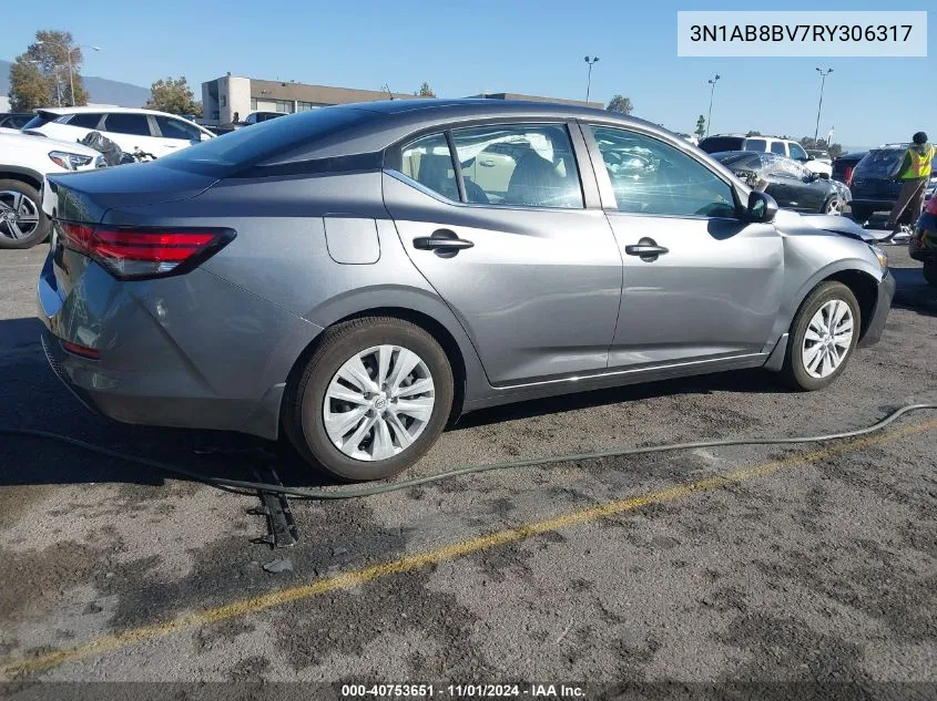 2024 Nissan Sentra S Xtronic Cvt VIN: 3N1AB8BV7RY306317 Lot: 40753651