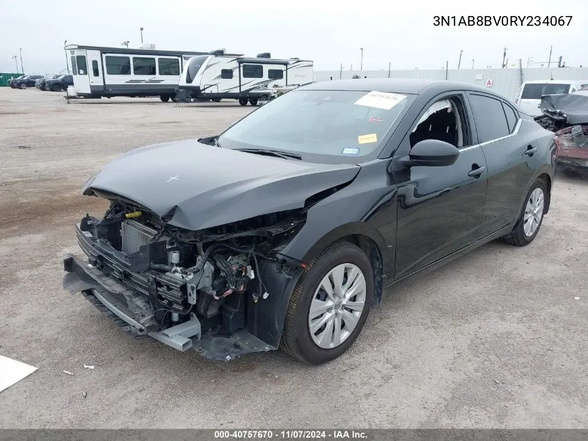 2024 Nissan Sentra S Xtronic Cvt VIN: 3N1AB8BV0RY234067 Lot: 40757670