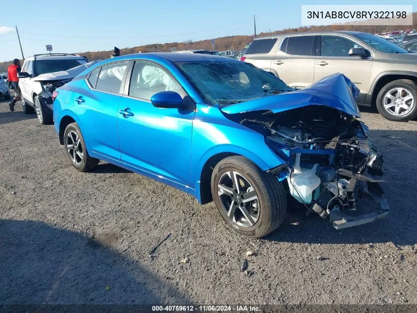 2024 Nissan Sentra Sv Xtronic Cvt VIN: 3N1AB8CV8RY322198 Lot: 40759612