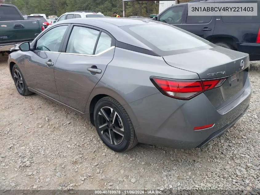 2024 Nissan Sentra Sv Xtronic Cvt VIN: 3N1AB8CV4RY221403 Lot: 40789978