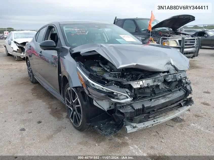 2024 Nissan Sentra Sr Xtronic Cvt VIN: 3N1AB8DV6RY344411 Lot: 40791552