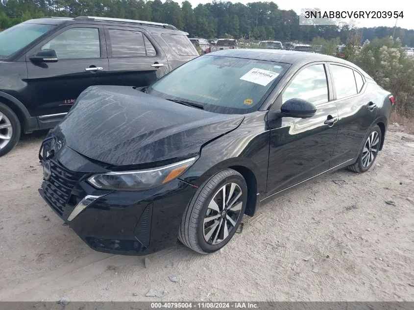 2024 Nissan Sentra Sv Xtronic Cvt VIN: 3N1AB8CV6RY203954 Lot: 40795004