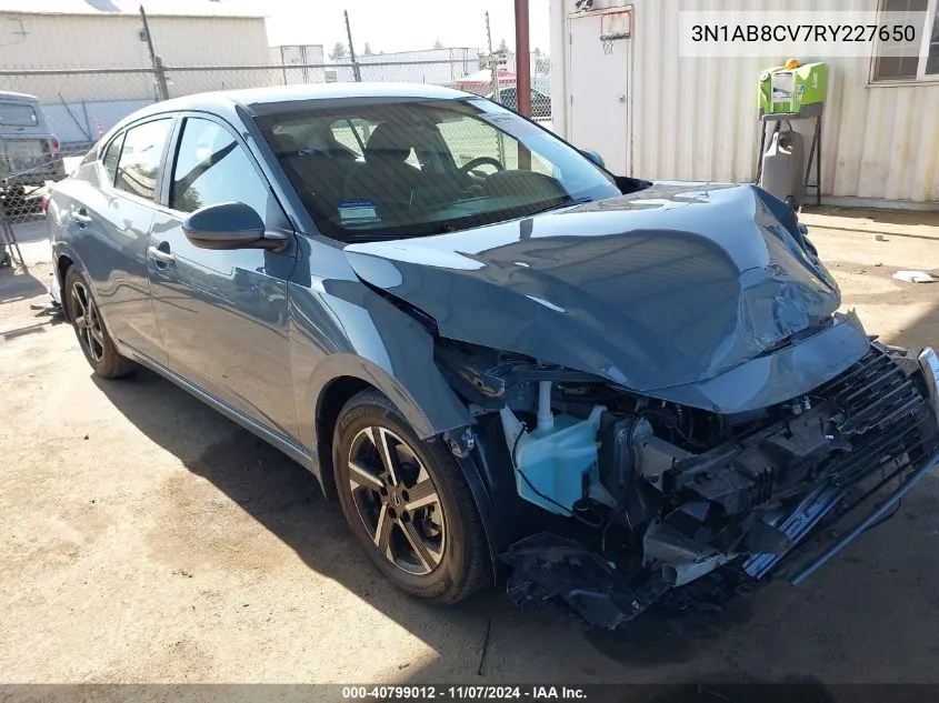 2024 Nissan Sentra Sv Xtronic Cvt VIN: 3N1AB8CV7RY227650 Lot: 40799012