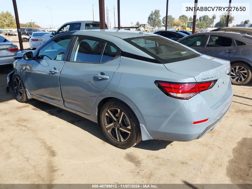 2024 Nissan Sentra Sv Xtronic Cvt VIN: 3N1AB8CV7RY227650 Lot: 40799012