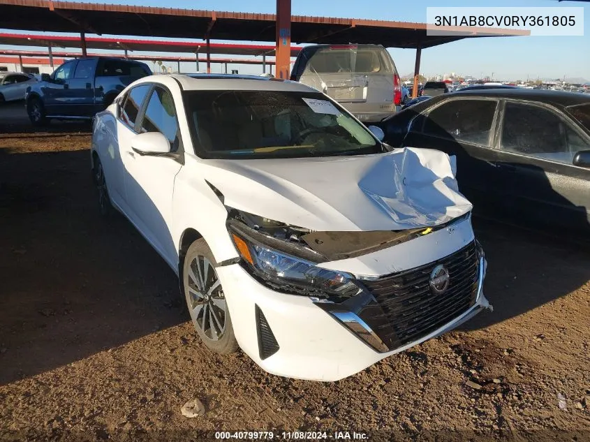 2024 Nissan Sentra Sv Xtronic Cvt VIN: 3N1AB8CV0RY361805 Lot: 40799779