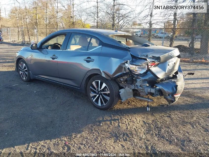 2024 Nissan Sentra Sv Xtronic Cvt VIN: 3N1AB8CV0RY374456 Lot: 40827863