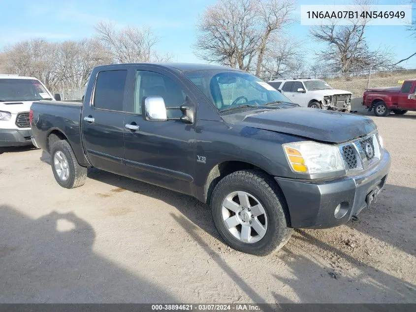 2004 Nissan Titan Le VIN: 1N6AA07B14N546949 Lot: 38894621