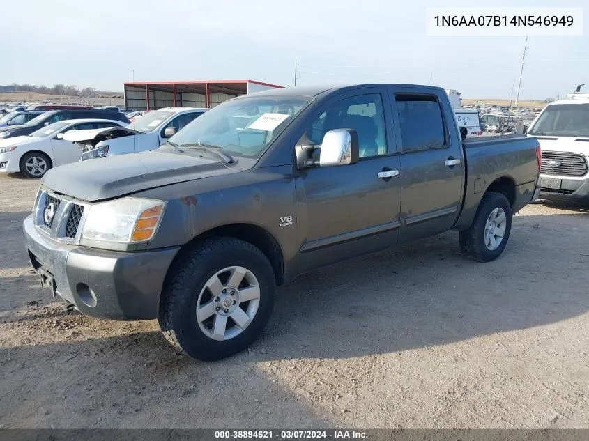 2004 Nissan Titan Le VIN: 1N6AA07B14N546949 Lot: 38894621