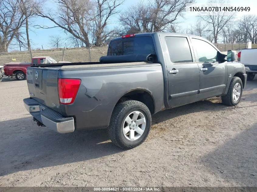 2004 Nissan Titan Le VIN: 1N6AA07B14N546949 Lot: 38894621