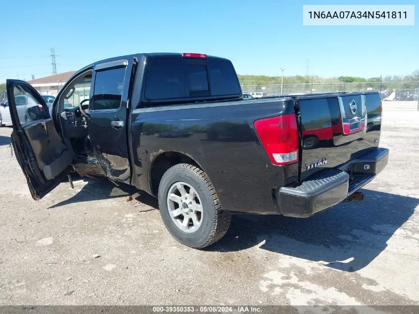 2004 Nissan Titan Xe VIN: 1N6AA07A34N541811 Lot: 39350353