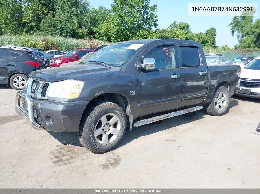 2004 Nissan Titan Xe VIN: 1N6AA07B74N532991 Lot: 39969021