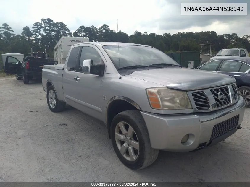 2004 Nissan Titan Se VIN: 1N6AA06A44N538949 Lot: 39976777