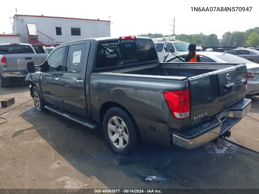 1N6AA07A84N570947 2004 Nissan Titan Xe/Se/Le